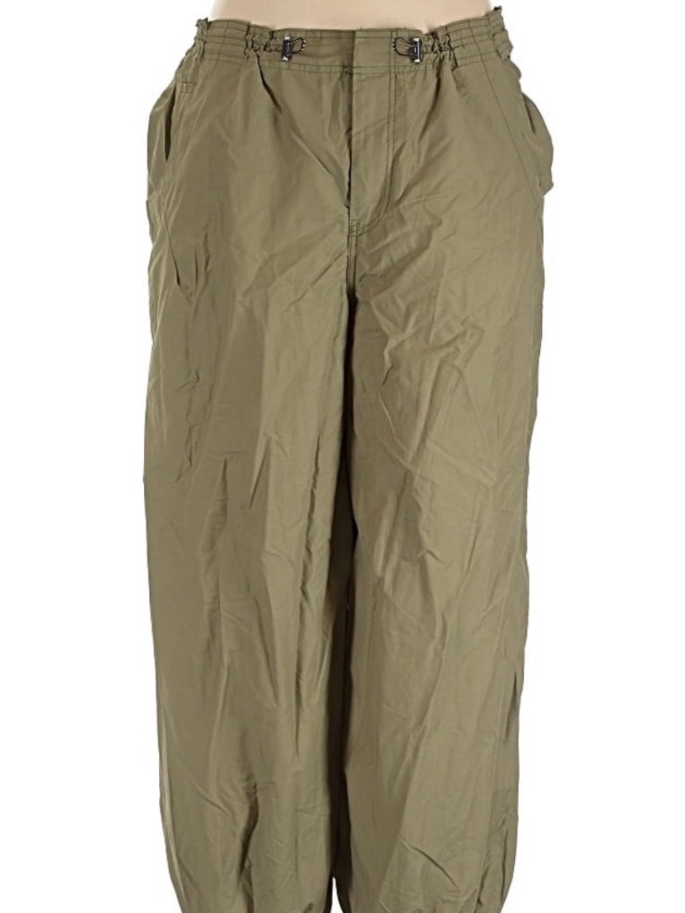 Anthropologie Olive Green Wide-Leg Chinos
